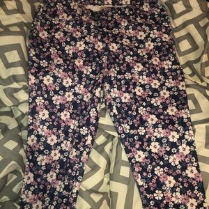 Blue purple floral pants